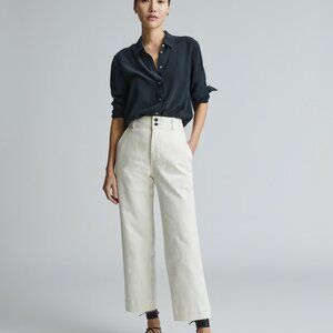 Everlane Organic Cotton Cropped Pants in Bone